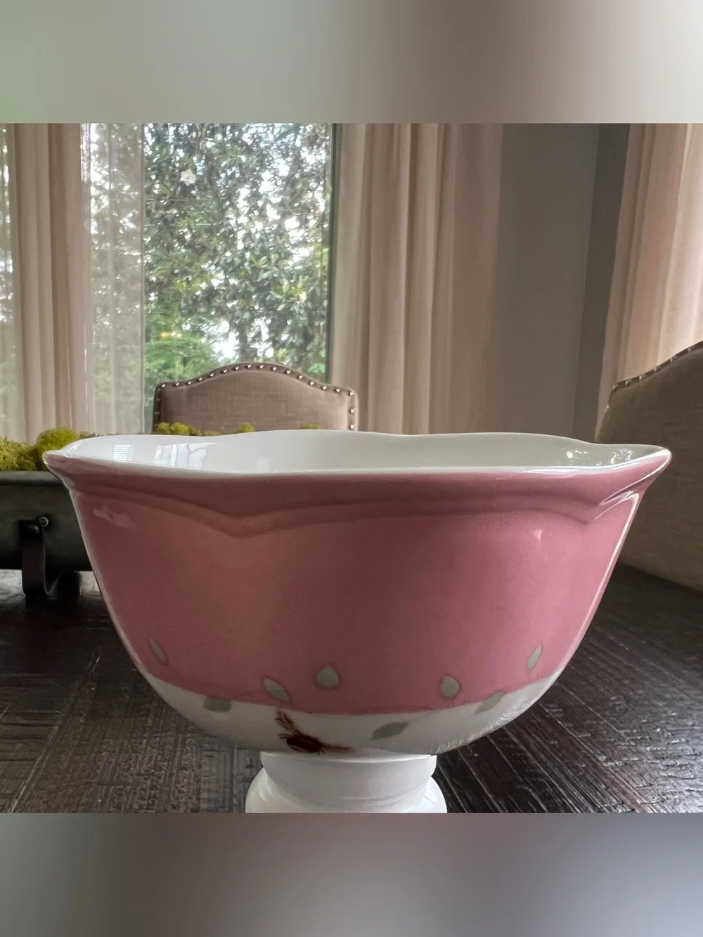 Butterfly Meadow by Lenox Pink fruit / ice cream bowl 4.75”